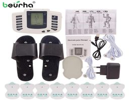 Beurha Electrical Muscle Stimulator Russian Button Therapy Massager Pulse Tens Acupuncture Full Body Massage Relax Care 16 Pads3679953