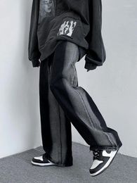Men's Jeans Foufurieux Spray-dyed Men Trend Brand High Street Wide-leg Pants Vintage Drop Loose Straight Mopping Denim