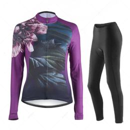 Women Autumn Cycling Jersey Set Long Sleeve Breathable Clothing MTB Maillot Ropa Ciclismo Bicycle Sportswear Bike Uniform 240131