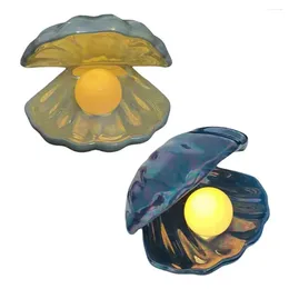 Night Lights Shell Light Portable Pearl Inside Desktop Ornament For Home Decor