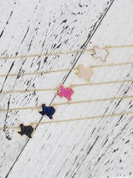 Choker Fashion Western Cowgirl Texas Resin Druzy Necklace For Girl Birthday Holiday Gift