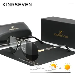 Sunglasses KINGSEVEN Fashion Aluminum Frame Pochromic For Men Women Polarized Chameleon Lenses Eyewear Driving Pilot Glasses