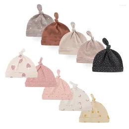 Hair Accessories Unisex 3/5Pieces Cotton Infant Hats Born Baby Girl Boy 0-6Months Solid Color Soft