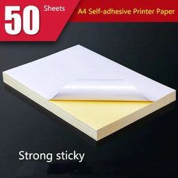 50 Sheets A4 White Self Adhesive Sticker Label Matte Surface Paper Sheet for Laser Inkjet Printer Copier Craft Paper 240122