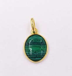 pendants Vermeil Silver Camee Pendant With Malachite Authentic 925 Sterling Silver Fits European bear Jewelry Style Gift Andy Jewe3797339