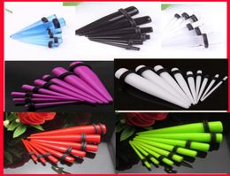 Ear tunnel P13 100pcs mix 8 size 6 Colour body piercing sprial ear taper ear expander6114914