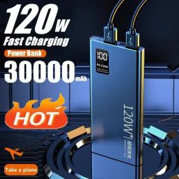 120w 30000mAh High Capacity Super Fast Charging Power Bank For Mobile Power Supply For Iphone Samsung Huawei