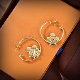 Nice Golden lock and key Brand Earring Letter Designer Jewelry ear studs set for charm lady Fashion gold Earring girl party hoop earrings with Original gift box