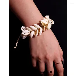 Charm Bracelets Irregular Natural Shell Vintage Trend Bohemia Bracelet For Women Girl Summer Beach Vacation Jewellery Gift HUANZHI INS