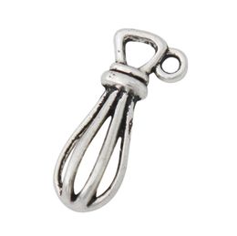 Whole Alloy Antique Silver Plated Daily Use Egg Beater Utensil Charms For Cooks and Chefs 824mm 100pcs AAC12535260206