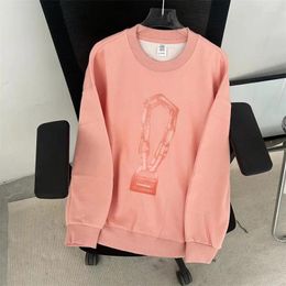 Women's Hoodies EBAIHUI Vintage Solid Colour Printed Sweatshirt Autumn Winter Fashion Ladies Round Neck Pullover Casual Versatile Top