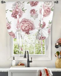 Curtain Vintage Flowers Watercolour Window For Living Room Home Decor Blinds Drapes Kitchen Tie-up Short Curtains