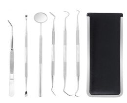 6Pcs Stainless Tooth Clean Tool Set Hygiene Picks Mirror Kit Oral Health Tooth Cleaning Inspection Tartar Cleaner4026976