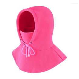 Berets Winter Children's Warmth And Cold Protection Neck Mask Integrated Fleece Hat Outdoor Windproof Face Plush Riding Cove