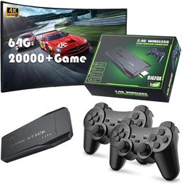 Update Retro Video Game Console 2.4G Wireless Console Game Stick 4k 20000 Game 64G Portable Dendy Game Console for GBA/FC/PS1/MD 240124