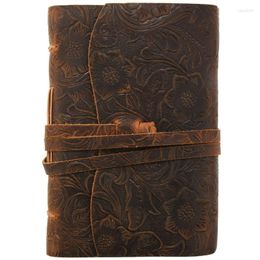 Thick Leather Journal Book 400P 165Mmx115mmx40mm Blank Paper Sketchbook Hand Made Band Notebook