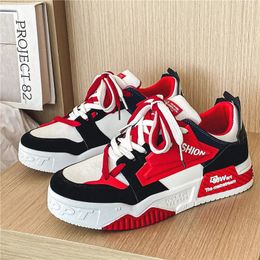 Fashion White Red Mens Skateboard Shoes Casual Sports Streetwear Men Designer Hip hop Skate Sneakers Zapatos De Hombre 240202