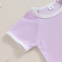 Clothing Sets Born Baby Girl Summer Clothes Round Neck Short Sleeve T Shirt Tops Elastic Waist Shorts 2 Piece Outfits