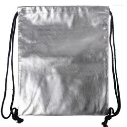 School Bags Waterproof Drawstring Backpack Bag PU Leather Women Sport Gym