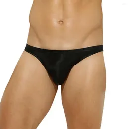 Underpants Sexy Imitation Leather Men's Briefs Stripe Underwear Bikini Male Panties Low Waist For Man