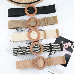 Belts Women Bohemian Elastic Straw Belt Braided Waistbelt Wide Waist