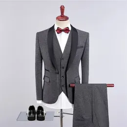 Men's Suits Fashion Men Suit High End Business Slim Three Pieces Set Wedding Banquet Gentleman Blazers Jacket Coat Terno Masculino