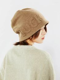 Berets Thickened Warm Wool Pile Hat Women's Fall Casual Knit Bowhead Men's Winter Personality Outdoor Street Skateboard Hats