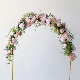 Decorative Flowers Simulated Rose Vine Hand Woven Rattan Event Stage Stand Wedding Backdrop Arch Frame Decor Arrangement Floral