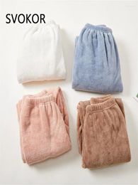 Women's Pants SVOKOR Winter Coral Fleece Bottoms Thicken Warm Sweatpants Mens Pajamas Comfort Slacks Casual Sleep Bottom Trousers