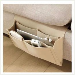 Felt Bedside Storage Organizer Bag Phone Book Magazine Holder Pockets Hanging Baby Tissue Box Sofa Side Pouch 240119