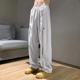 Men's Pants Mens Cargo Trousers Elastic Lace Up Button Casual Spring Autumn Simple Solid Leisure Trouser High Street Slacks For Man