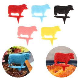 Forks 5Pcs/Bag Cattle Shape Steak Markers For Distinguish Between Cooked Steaks Different Colors Represent