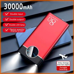 Large Capacity Aluminium Alloy 300000mAh Power Bank Multi-Socket Super Fast Charging Thin Portable Power Bank 2023 New Model