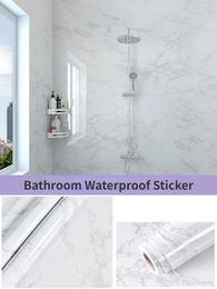 Bathroom Self Adhesive Wallpaper Waterproof Toilet Wall Sticker MouldProof Renovation Stickers Formaldehydefree 240122