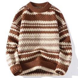 Men White OCollar Sweaters Clothes Winter Vintage Sweater Men Coats Solid Plaid Pullover Mens Turtleneck Autumn M3XL 240125