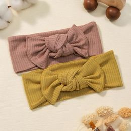 Hair Accessories 1pcs Baby Girl Headband Infant Bows Born Headwear Elastic Children Gift Soft Knit Boutique Bowknot Headwrap