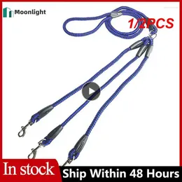 Dog Collars 1/2PCS 1/2/3Dogs Pet Leash 55 Inch Long Braided Nylon For Double 3 Harness And Set