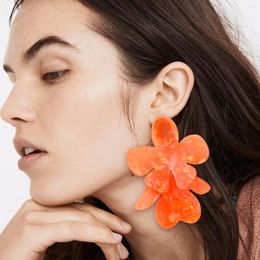 Dangle Earrings Exaggerate Acrylic Big Flower For Women Bohemian Pendientes Summer Beach Party Jewellery Accessories 2024 Trend