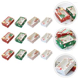 Take Out Containers 12 Pcs Biscuit Box Window Cake Boxes Cupcake White Cardboard Christmas Cookies Container