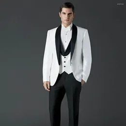 Men's Suits Elegant Wedding For Men Fashion Shawl Lapel Single Button Male Suit Party Dinner Groom Man Tuxedo Slim 3 Piece