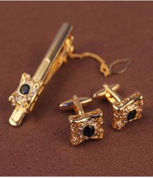 men039s cuff links tie clip sets sleeve button cuff button stickpin set necktie bar cufflink suit shirt accessories golden s4240600