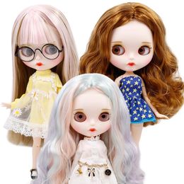 ICY DBS Blyth Doll curved lips Custom Matte face with eyebrow Joint body 16 bjd anime 240123