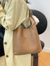 Evening Bags Casual Soft Large-capacity Bag For Women 2024 Retro Crossbody Work Shoulder Bucket