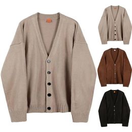 Cold Resistant Comfy Winter Buttons Solid Sweater Cardigan Knitwear for Dating 240125