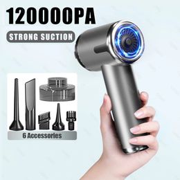 120000PA Mini Car Vacuum Cleaner Portable Wireless Hand held for Home Appliance Powerful Cleaning Machine 240131