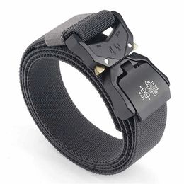 Elastic Jeans Belt For Men Aluminium Alloy Pluggable Buckle Training Tactical Belts Comfortable High Quality Male Belt Hunting 240202