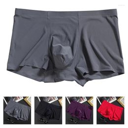 Underpants Underwear Men Boxer Shorts Ice Silk Seamless Summer Slim Design Very Soft Sexy Male Men's Cueca Boxers Homme