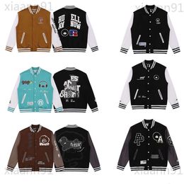 Designer Fashion Classic varsity jacket bapes Mens Jackets Casual couple Baseball puffer Jacket Loose embroidery winter vintage leather bomber jacket coats