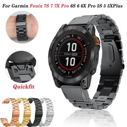 Watch Bands Fenix 7 7S 7X Pro Metal Strap For Garmin 6S 6 6X 5S 5 5X Plus 3HR Wrist Band QuickFit 20 22 26mm Bracelet Correa