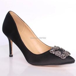 High 337 Pumps Rhinestone Silk Upper 6Cm 8Cm Or 10Cm Stiletto Heels Women Wedding Party Shoes 240125